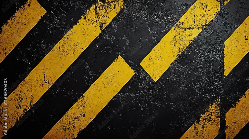 Fototapeta premium Black and Yellow Stripes Indicating Under Construction Area
