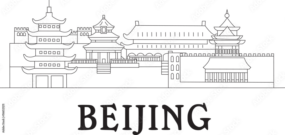 Beijing City Line Draw Simple Minimalist Beijing City Line Draw Simple Minimalist