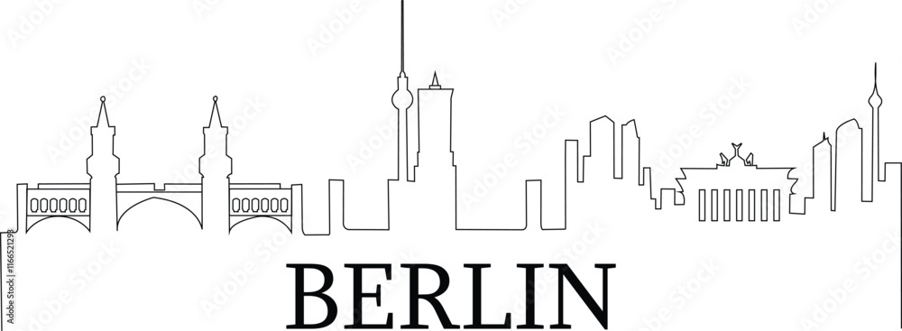 Obraz premium Berlin City Line Draw Simple Minimalist