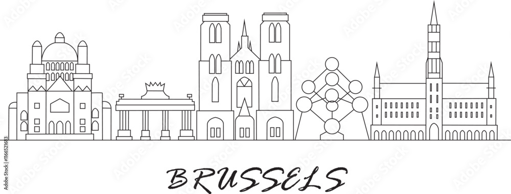 Brussels City Line Draw Simple Minimalist Brussels City Line Draw Simple Minimalist
