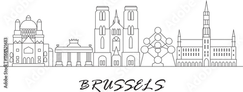 Brussels City Line Draw Simple Minimalist 