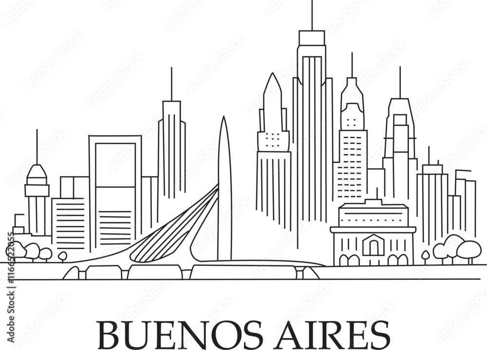 Buenos Aires City Line Draw Simple Minimalist Buenos Aires City Line Draw Simple Minimalist