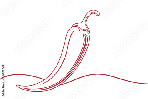 Chili Pepper Line Art Vector – Elegant and Modern Illustration