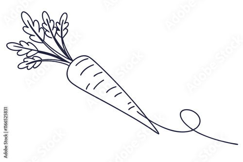 Minimalist Carrot Vector Clean Line Drawing