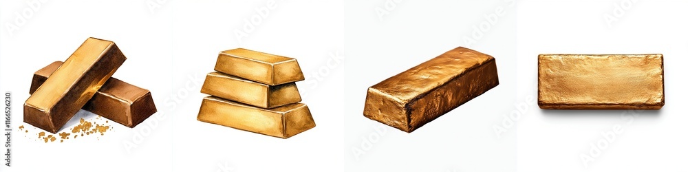 Chinese new year customs concept. Gold bars in various forms arranged aesthetically. Chinese new year customs concept. Gold bars in various forms arranged aesthetically.
