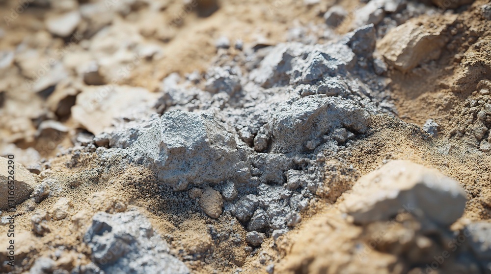Close-up of Construction Materials Like Cement and Sand Mix Close-up of Construction Materials Like Cement and Sand Mix
