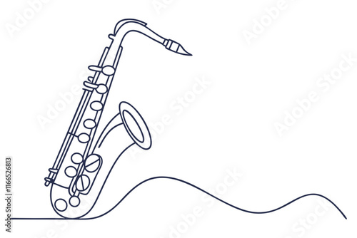  Saxophone Line Art Illustration. Minimalist Design for Music Lovers