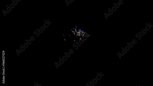 Fireworks on isolated black background.