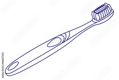 Toothbrush Line Drawing Illustration. Sleek and Minimalist