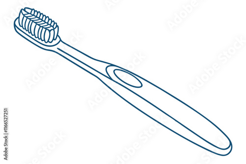 Toothbrush Line Drawing Illustration. Sleek and Minimalist