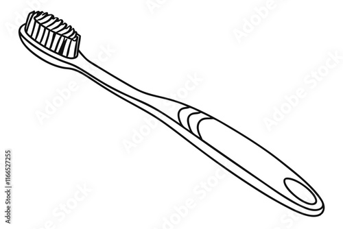 Toothbrush Line Drawing Illustration. Sleek and Minimalist