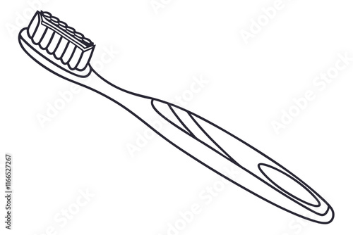 Toothbrush Line Drawing Illustration. Sleek and Minimalist