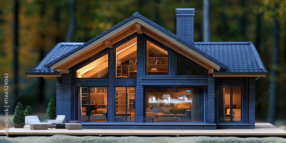 Fototapeta premium Architects are creating a simulation model of a building. This allows them to analyze the infrastructure, plumbing, electricity, and interior decoration