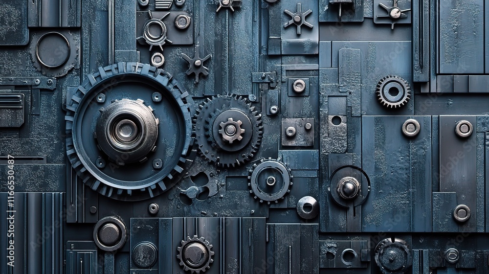 Industrial Design Elements Featuring Rivets, Bolts, and Gears Industrial Design Elements Featuring Rivets, Bolts, and Gears