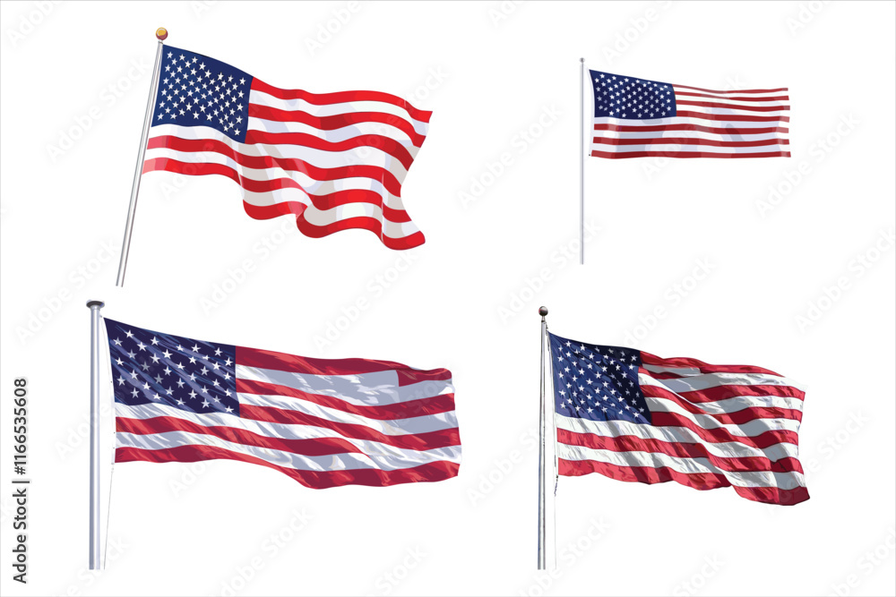 A set of flags with the words united states A set of flags with the words united states