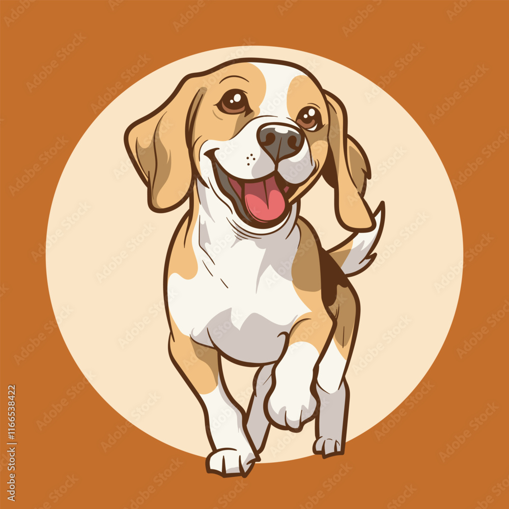 Cute beagle dog cartoon chibi vector illustration Cute beagle dog cartoon chibi vector illustration