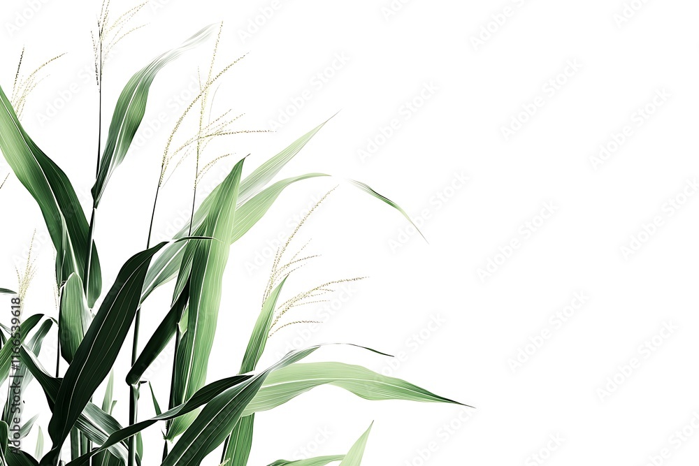 Fototapeta premium A corn plant on a white background with shadow