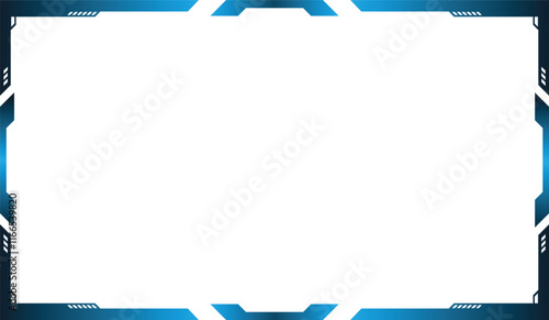 Twitch Overlay blue and white frame with a black