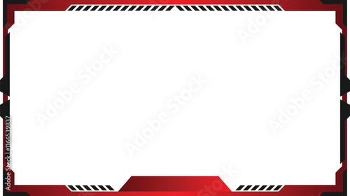 Twitch Overlay black and red frame with a red border