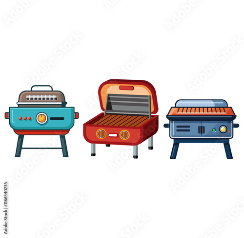 Electric grill. vector illustration.