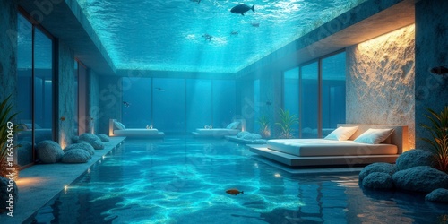 Underwater Luxury Bedroom with Ocean View