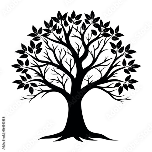 vector with family tree silhouette
