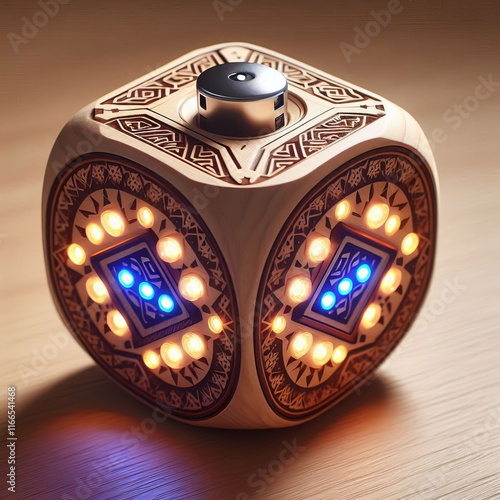 Rechargeable Dreidel A dreidel with a built in battery that can photo