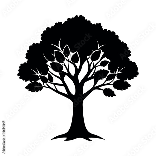 vector with family tree silhouette