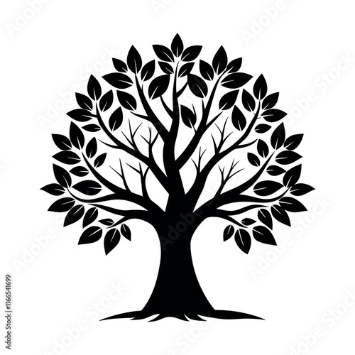 vector with family tree silhouette