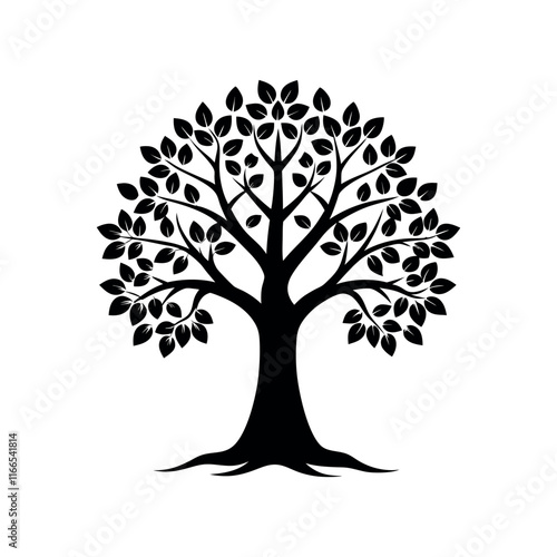 vector with family tree silhouette