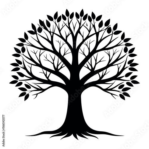 vector with family tree silhouette