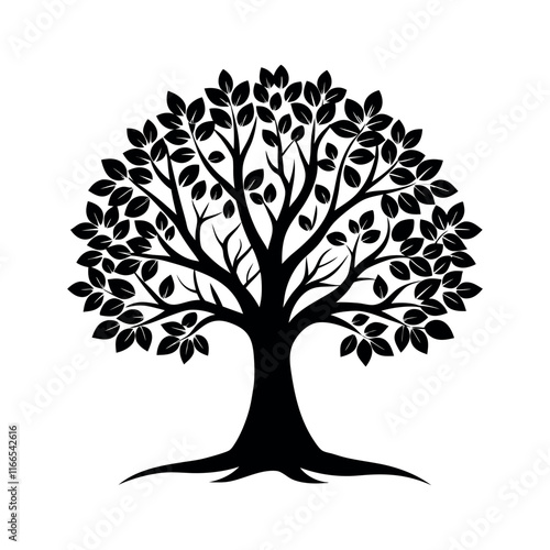 vector with family tree silhouette