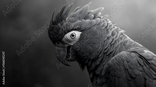 Wallpaper Mural Grey parrot with crest. Detail portrait of dark parrot Palm cockatoo, Probosciger aterrimus, talon in the bill, Head of big grey bird, nature habitat Torontodigital.ca