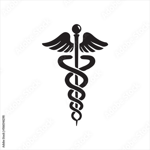 caduceus medical symbol on white