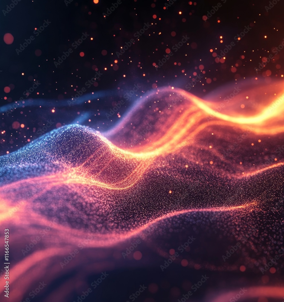 Abstract Digital Light Flow Concept, Generative AI Abstract Digital Light Flow Concept, Generative AI