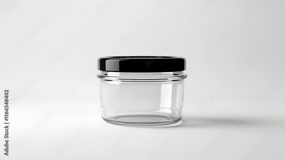 A classic clear glass jar on the beautifull empty background . A classic clear glass jar on the beautifull empty background .