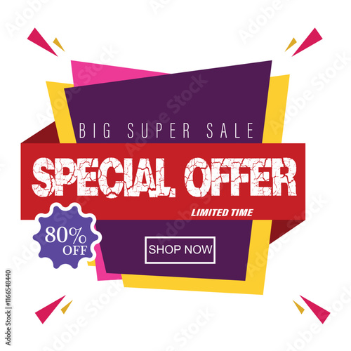 Colorful Big Sale Promotional Banner – Off Discount Ad Design
