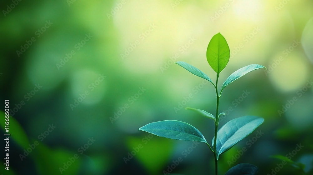 Soft Green Gradient Background with Natural Plant Element Soft Green Gradient Background with Natural Plant Element