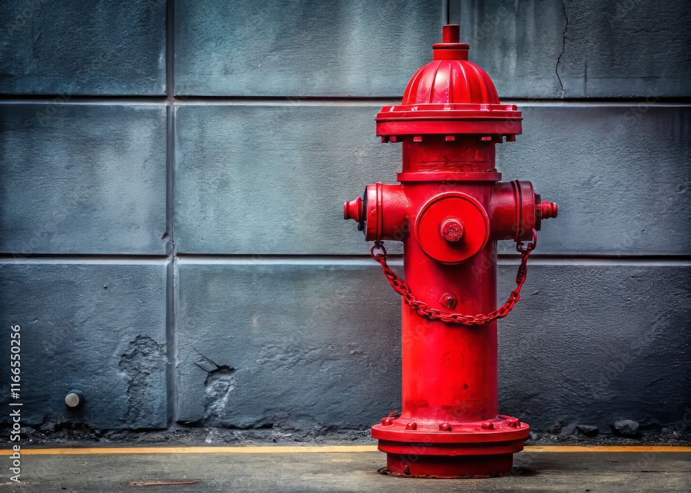 Minimalist Close-up of a Red Fire Hydrant - Urban Detail Stock Photo