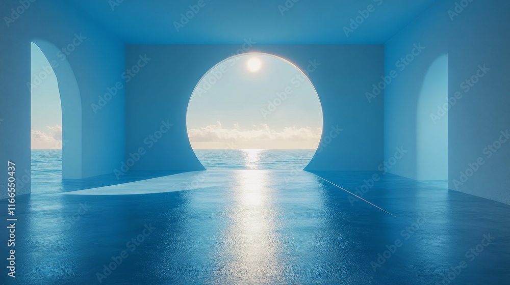 3D Light Blue Scene Concept Background, Generative AI 3D Light Blue Scene Concept Background, Generative AI