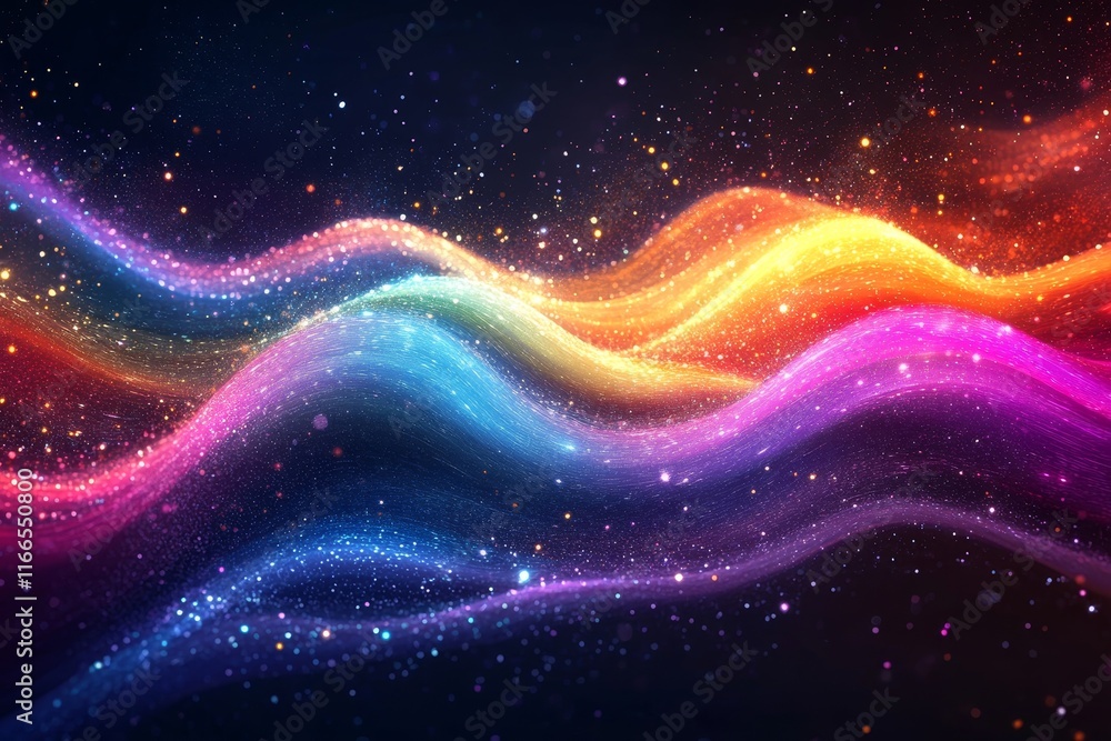 Fototapeta premium Multicolored Shining Flow Concept Design, Generative AI