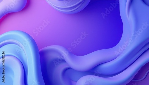 Abstract Blue Purple Wavy Fluid Design Background