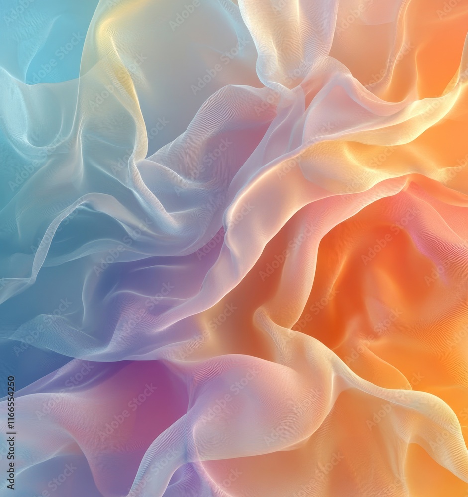 Fototapeta premium Soft Flowing Colors Abstract Digital Background, Generative AI