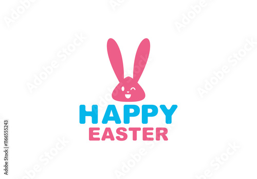 Happy easter logo vector design, creative easter celebration logo template vector image