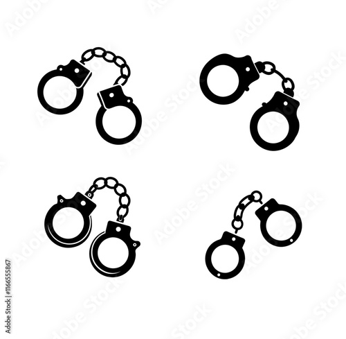 Handcuffs crime vector illustration