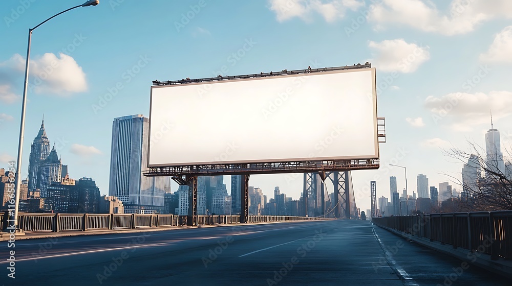 Blank billboard on city bridge, ready for advertisement. Blank billboard on city bridge, ready for advertisement.
