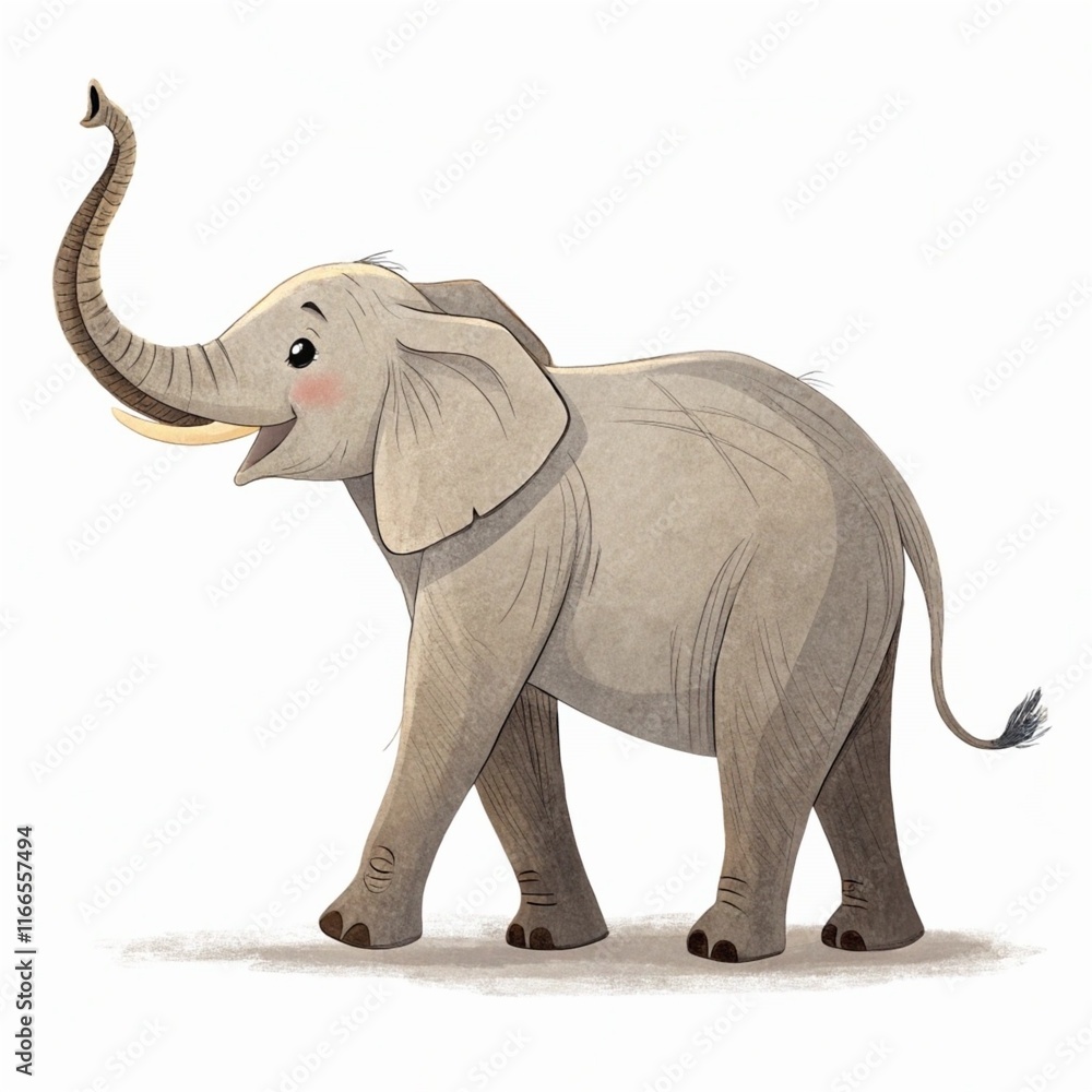 Fototapeta premium Four footed animal standing upright with its body facing towards digital illustration