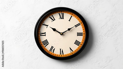 Wallpaper Mural Classic wall clock with Roman numerals, isolated on white background for timeless decor Torontodigital.ca
