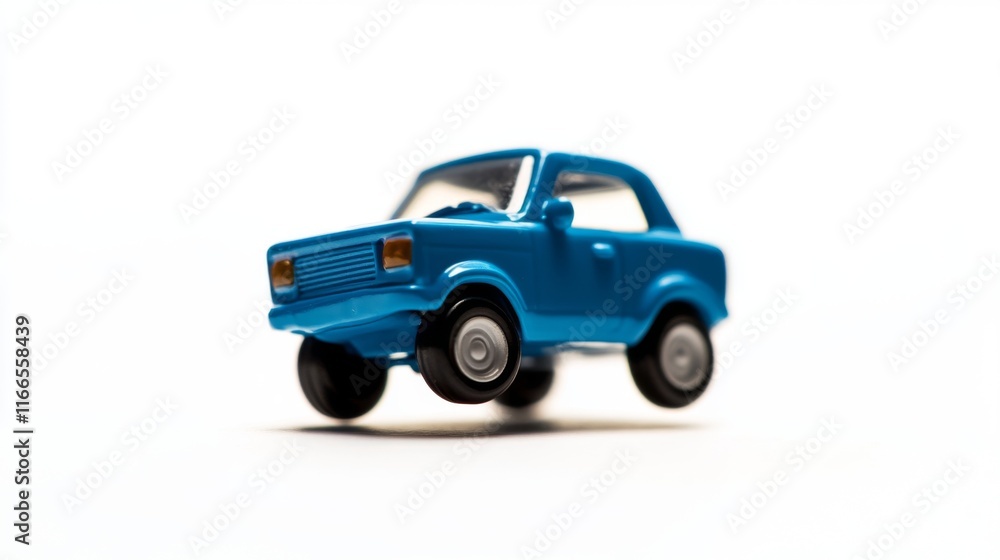 A vibrant blue toy car in mid-air captures attention. This playful image showcases the charm of miniature vehicles. Perfect for enthusiasts and kids alike. Generative AI A vibrant blue toy car in mid-air captures attention. This playful image showcases the charm of miniature vehicles. Perfect for enthusiasts and kids alike. Generative AI