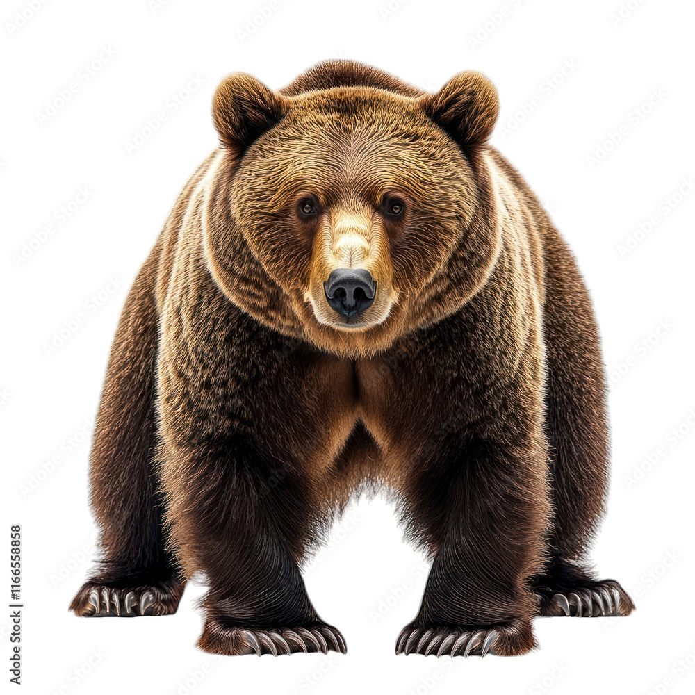 Fototapeta premium A realistic depiction of a standing bear in a natural pose.